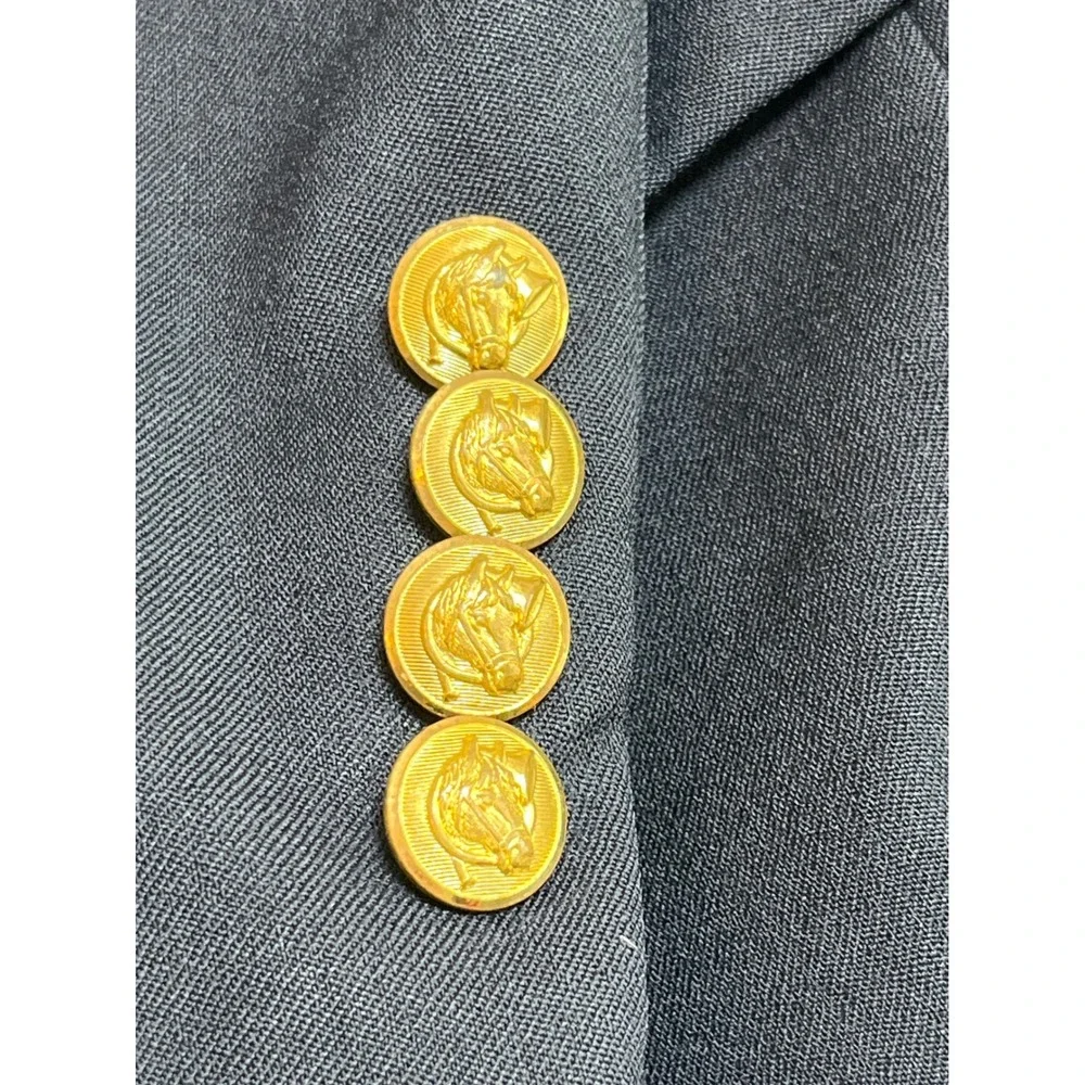 Vintage Barneys New York Country Britches Navy Blue Blazer Gold Buttons 42R USA